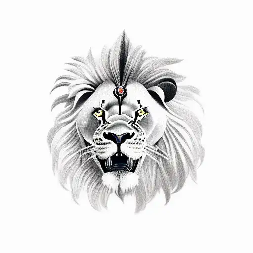 Gladiator and Lion Roman Theme tattoo design idea