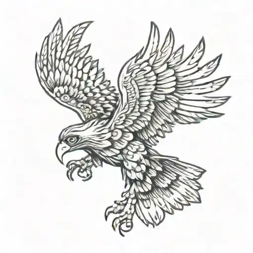 wedge tail eagle soaring tattoo design idea