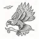 wedge tail eagle soaring tattoo design idea