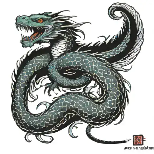 jormungandr yggdrasill tattoo design idea
