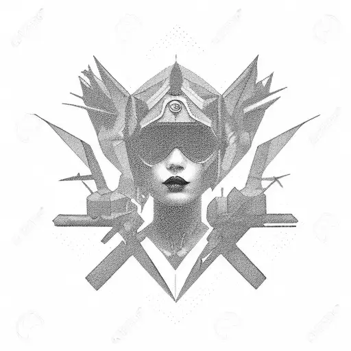 Feminist symbols in soft black-grey tattoo design idea