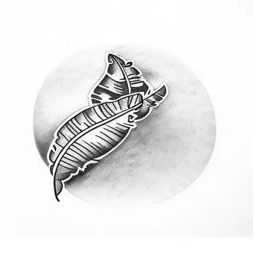 3 feathers on the thigh with decoration tattoo design idea