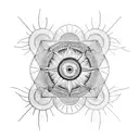 A geometric mandala design incorporating the sun, representing the client's passion for travel and the warmth of the sun tattoo design idea