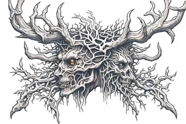 wendigo emerging tattoo design idea