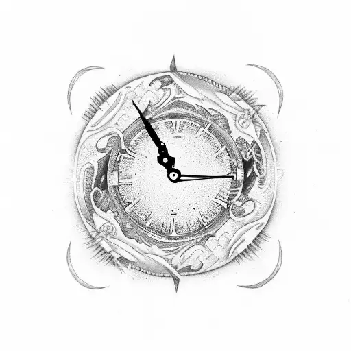 dragon eye pisces clock date of birth 2018 10 13 sleave tattoo design idea