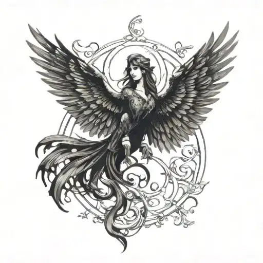 Designing a Morrigan-inspired tattoo for your outer forearm with the elements you mentioned can be both meaningful and v tattoo design idea