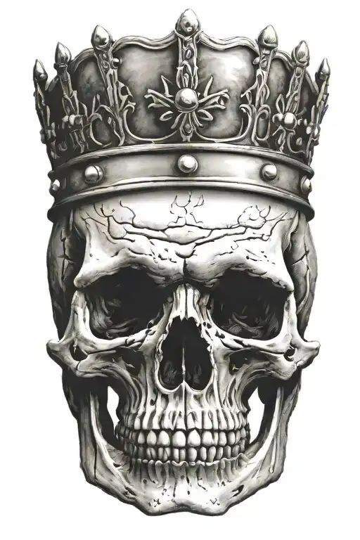 skull with crown looking to the right tattoo design idea