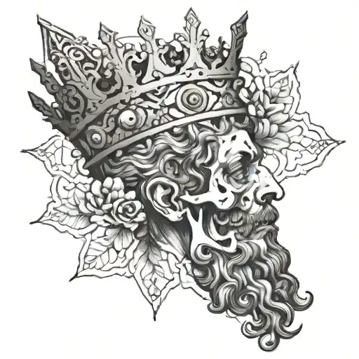 crowned marcus aurelius fading to a skull tattoo design idea