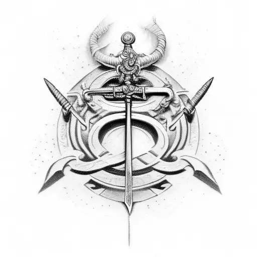 A vintage sword with ornate engravings and a quote about freedom, blending old and new elements tattoo design idea