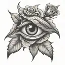 roses eye blade inspired by venom tattoo design idea