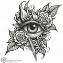 roses eye blade inspired by venom tattoo design idea