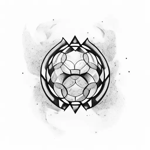 Um índio guerreiro forte olhando para o horizonte em uma mão uma lança na outra mão uma bola de rugby tattoo design idea