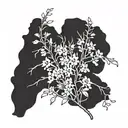 alaska sourrounded by fireweed flowers tattoo design idea