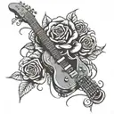 electric guitar rose rip 6/17/21 tattoo design idea