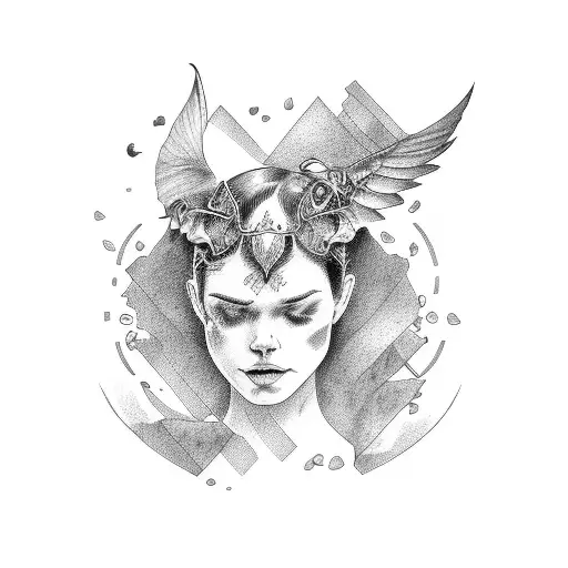 robin flying tattoo design idea