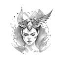 robin flying tattoo design idea