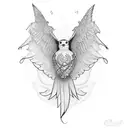 robin flying tattoo design idea