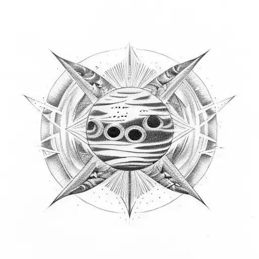 Venus  Planet star sign with devil horns  tattoo design idea