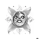 Venus  Planet star sign with devil horns  tattoo design idea