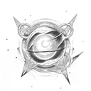 Venus  Planet star sign with devil horns  tattoo design idea