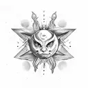 Venus  Planet star sign with devil horns  tattoo design idea