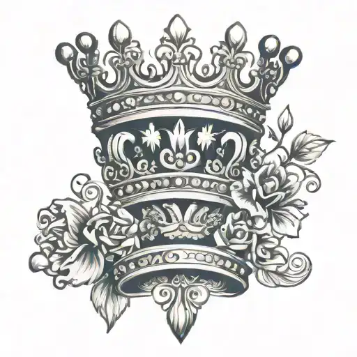   crown king and queen crown tattoo design idea