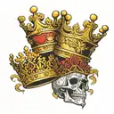 half a crown king and queen crowns tattoo design idea