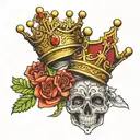 half a crown king and queen crowns tattoo design idea