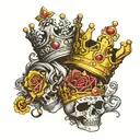 half a crown king and queen crowns tattoo design idea