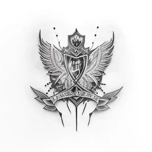 leather and lace with the words "My Immortal "  tattoo design idea