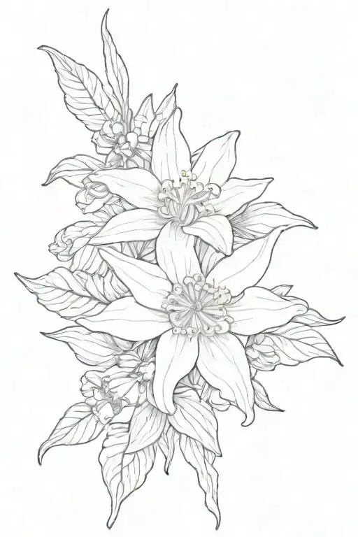 rocky mountains columbine flower and colorado flag tattoo design idea