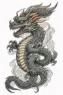 Mexican dragon tattoo design idea