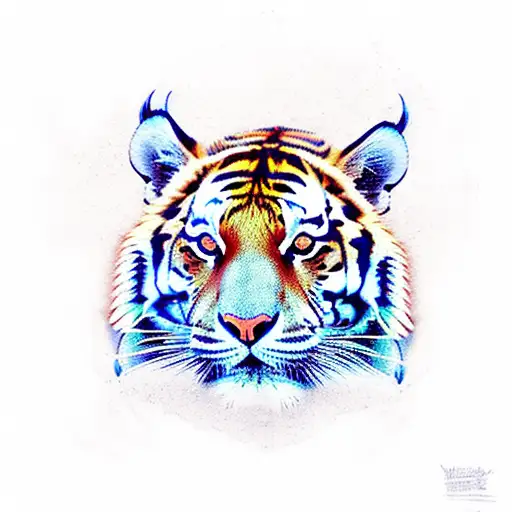 tiger on the water tattoo design idea