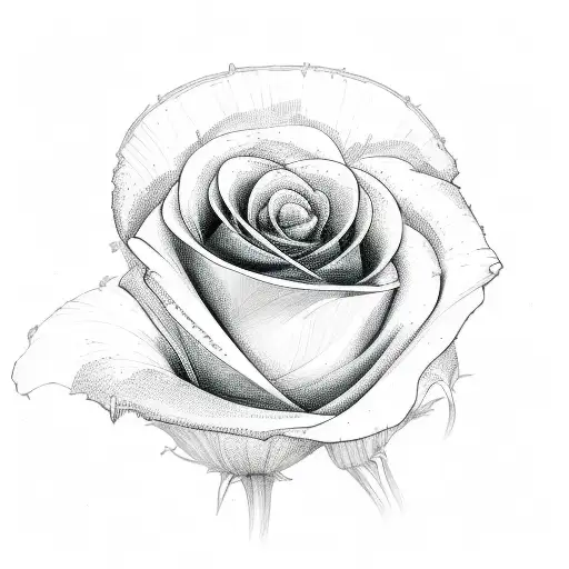 silueta de corazón ramas de rosas y una  boina  tattoo design idea