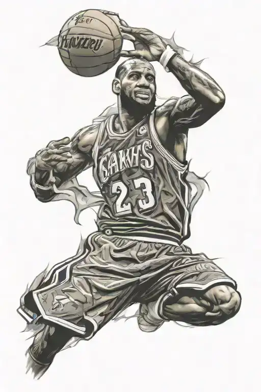 lebron james ripping his jersey tattoo design idea