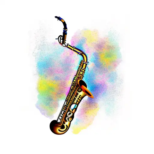 saxophone  tattoo design idea