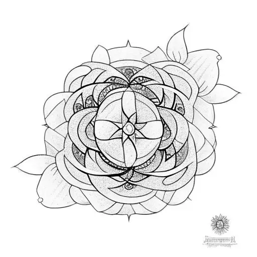 tudor rose tattoo design idea