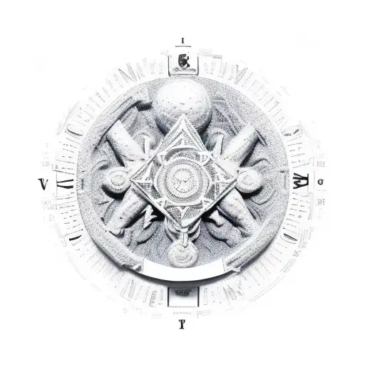 Marcus Aurelius with qu'aorte of Momentori more and the obstacle is the way that is like a compass  tattoo design idea