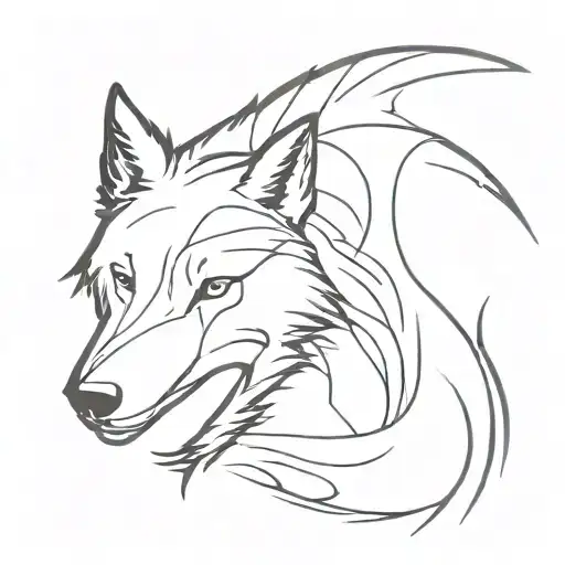 Depressed and wounded wolf tattoo design idea