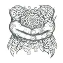 hand tattoo combining respect knowledge and friendship tattoo design idea