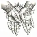 hand tattoo combining respect knowledge and friendship tattoo design idea