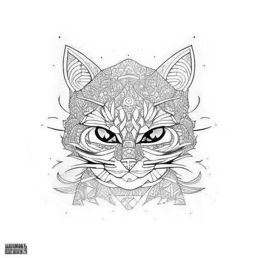 ninja cat tattoo design idea