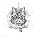 ninja cat tattoo design idea