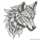 wolf roman numerals tattoo design idea