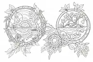 earthy elements tattoo design idea