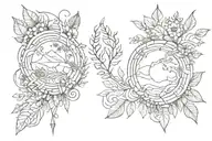 earthy elements tattoo design idea