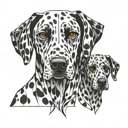 a dog and a dalmatian tattoo design idea