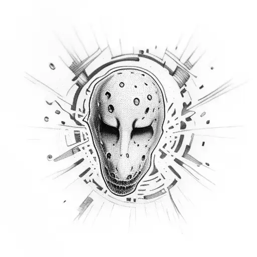 Faceless head with a hole tattoo design idea