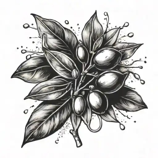 olive branch and salt representing inconceivable blessings tattoo design idea