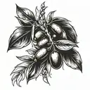 olive branch and salt representing inconceivable blessings tattoo design idea